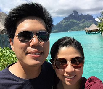 Kallee and Bruce love the warm and sunny Tahiti