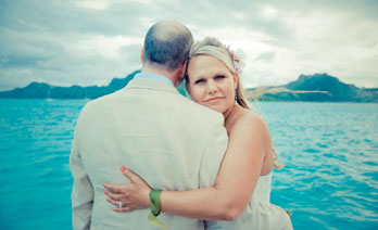 Eleanor and Mike, trip of a lifetime in Bora Bora