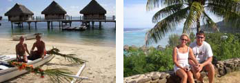 Jan and Monika at the Moorea Pearl Beach Resort